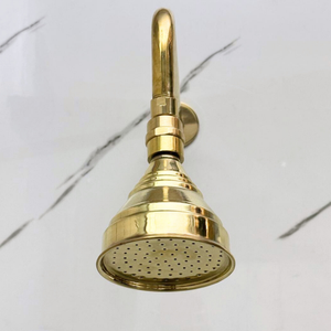 Unlacquered Brass Adjustable Round Rain Shower System — Straight arm (UBCSS-006) — detail view 6