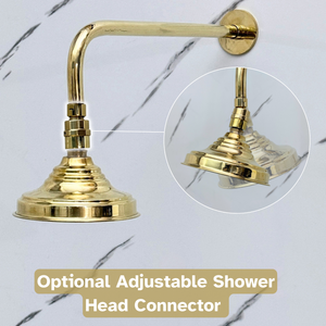 Unlacquered Brass Adjustable Round Rain Shower System — Straight arm (UBCSS-005) — detail view 10