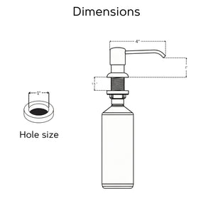 Unlacquered Brass Soap Dispenser, Solid Brass Countertop Pump for Kitchen or Bathroom Sink