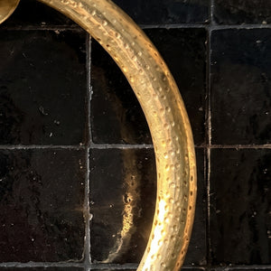 Unlacquered Brass Towel Holder, Brass Hammered Towel Hanger, Bathroom Wall Mounted Towel Ring