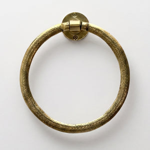 Unlacquered Brass Towel Holder, Brass Hammered Towel Hanger, Bathroom Wall Mounted Towel Ring