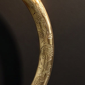 Unlacquered Brass Towel Holder, Hand Engraved Towel Hanger, Bathroom Wall Mounted Towel Ring
