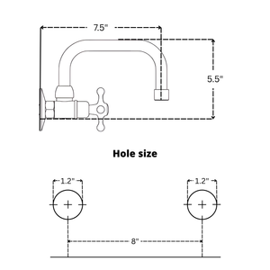 Unlacquered Brass Wall-Mount Bathroom Faucet