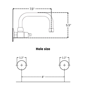 Unlacquered Brass Wall-Mount Bathroom Faucet