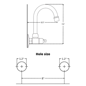 Unlacquered Brass Wall-Mount Bathroom Faucet