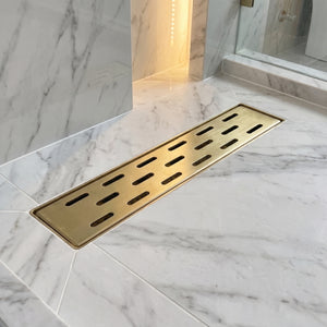 Unlacquered Solid Brass Linear Shower Drain