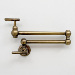 Antique Brass Pot Filler with Pearl or Branch Handles