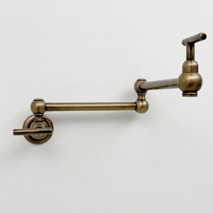 Antique Brass Pot Filler with Pearl or Branch Handles