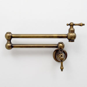 Antique Brass Pot Filler with Pearl or Branch Handles