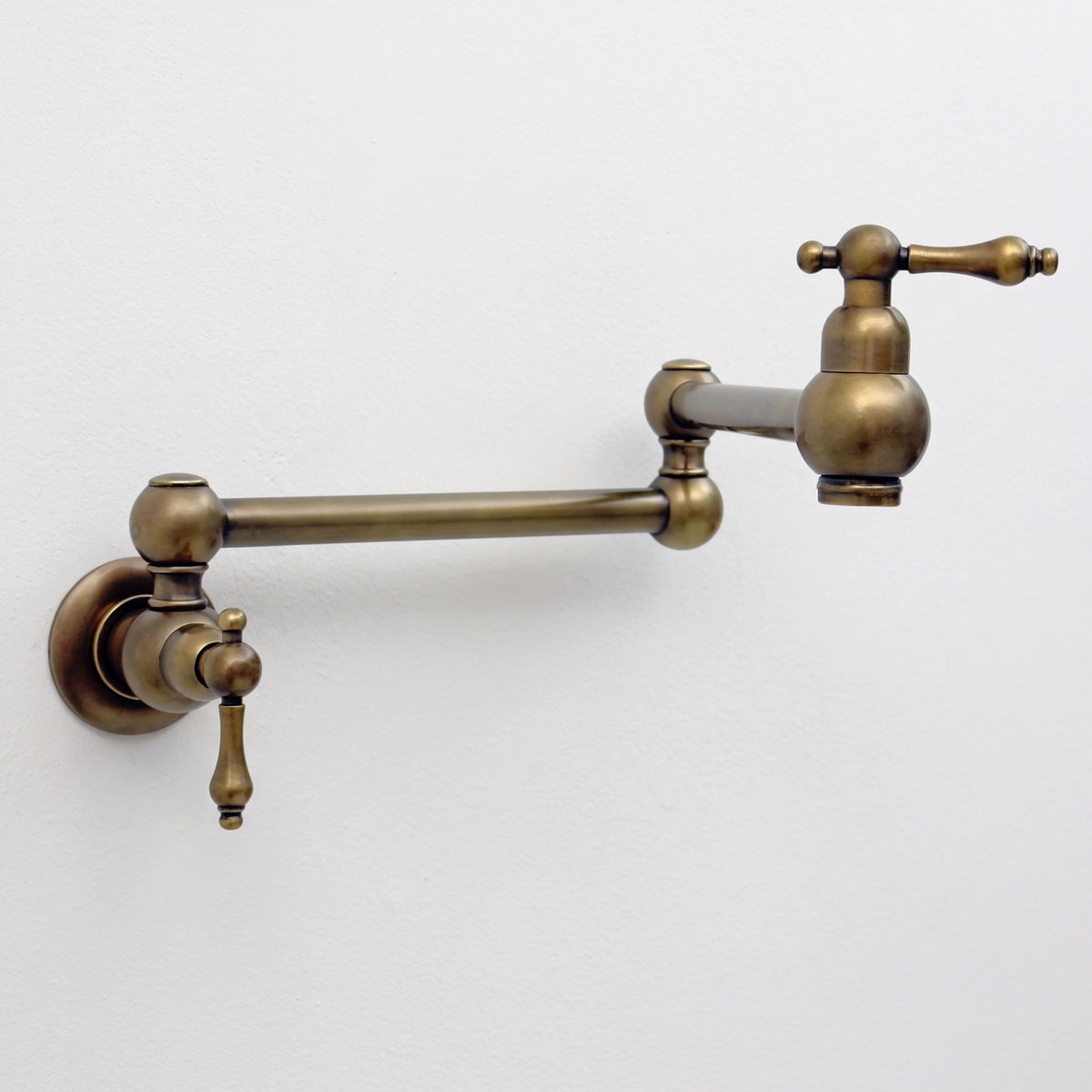 Antique Brass Pot Filler with Pearl or Branch Handles