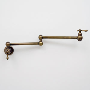 Antique Brass Pot Filler with Pearl or Branch Handles