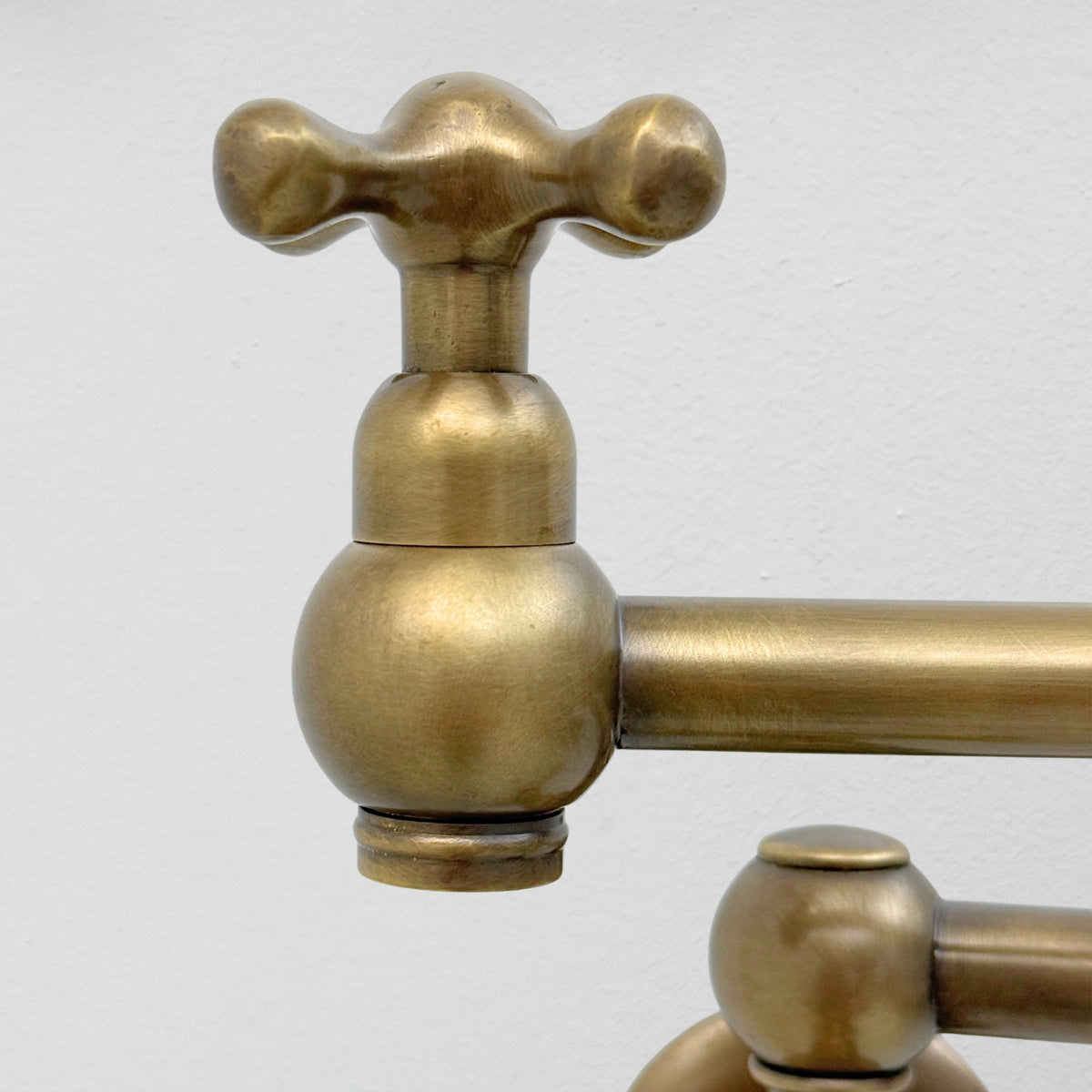 Antique Brass Pot Filler with Cross Handles