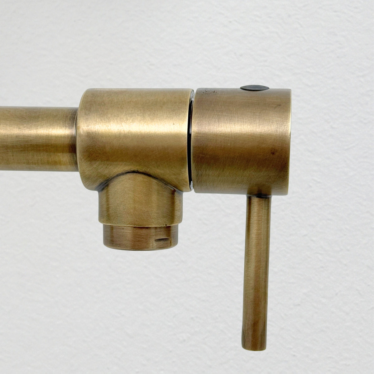 Antique Brass Wall-Mount Pot Filler with Lever Handles