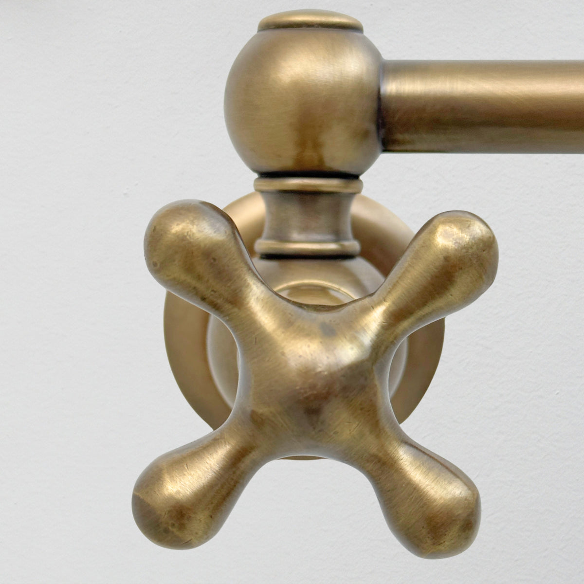 Antique Brass Pot Filler with Cross Handles