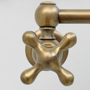 Antique Brass Pot Filler with Cross Handles