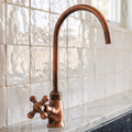 Antique Copper Cold Water Faucet with Cross Handle, 10-Inch Height