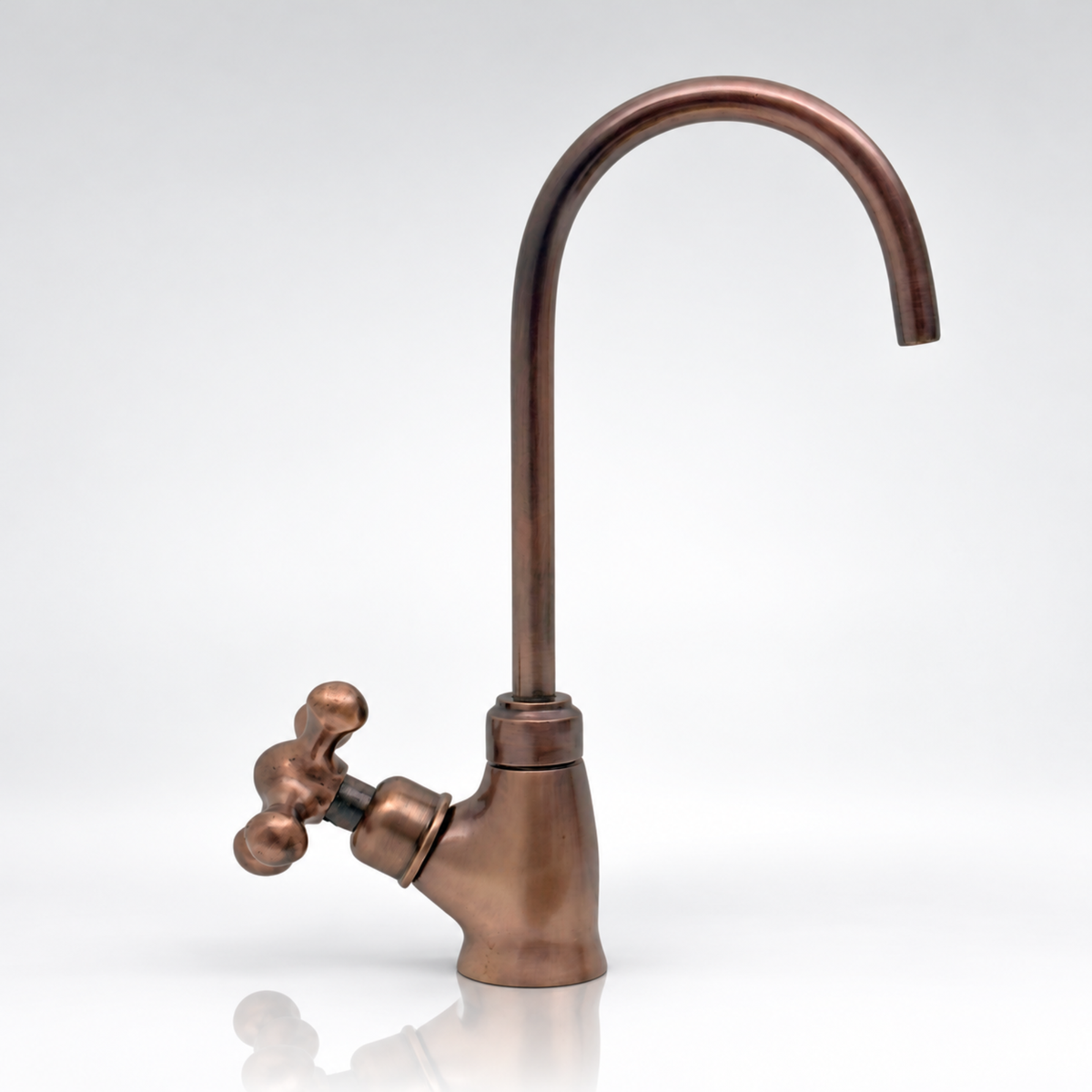 Antique Copper Cold Water Faucet with Cross Handle, 10-Inch Height