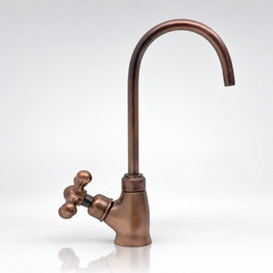 Antique Copper Cold Water Faucet with Cross Handle, 10-Inch Height