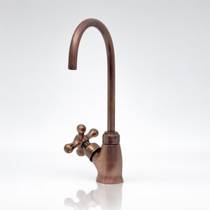 Antique Copper Cold Water Faucet with Cross Handle, 10-Inch Height