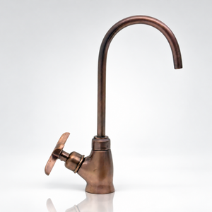 Antique Copper Cold Water Faucet with Cross Handle, 10-Inch Height