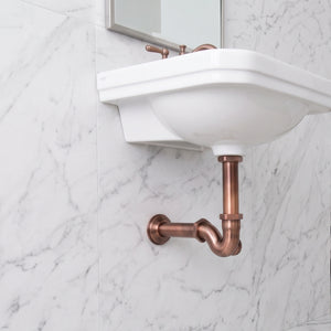 Antique Copper Drain Pipe with P-Trap