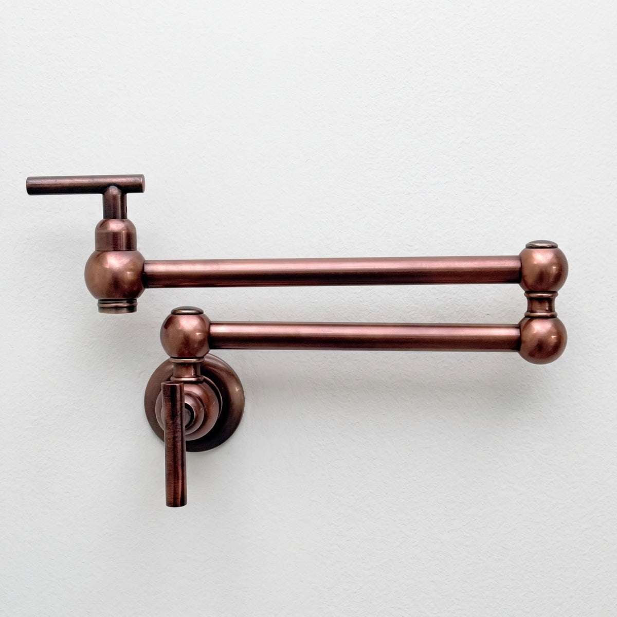 Antique Copper Wall-Mount Pot Filler with Lever Handles