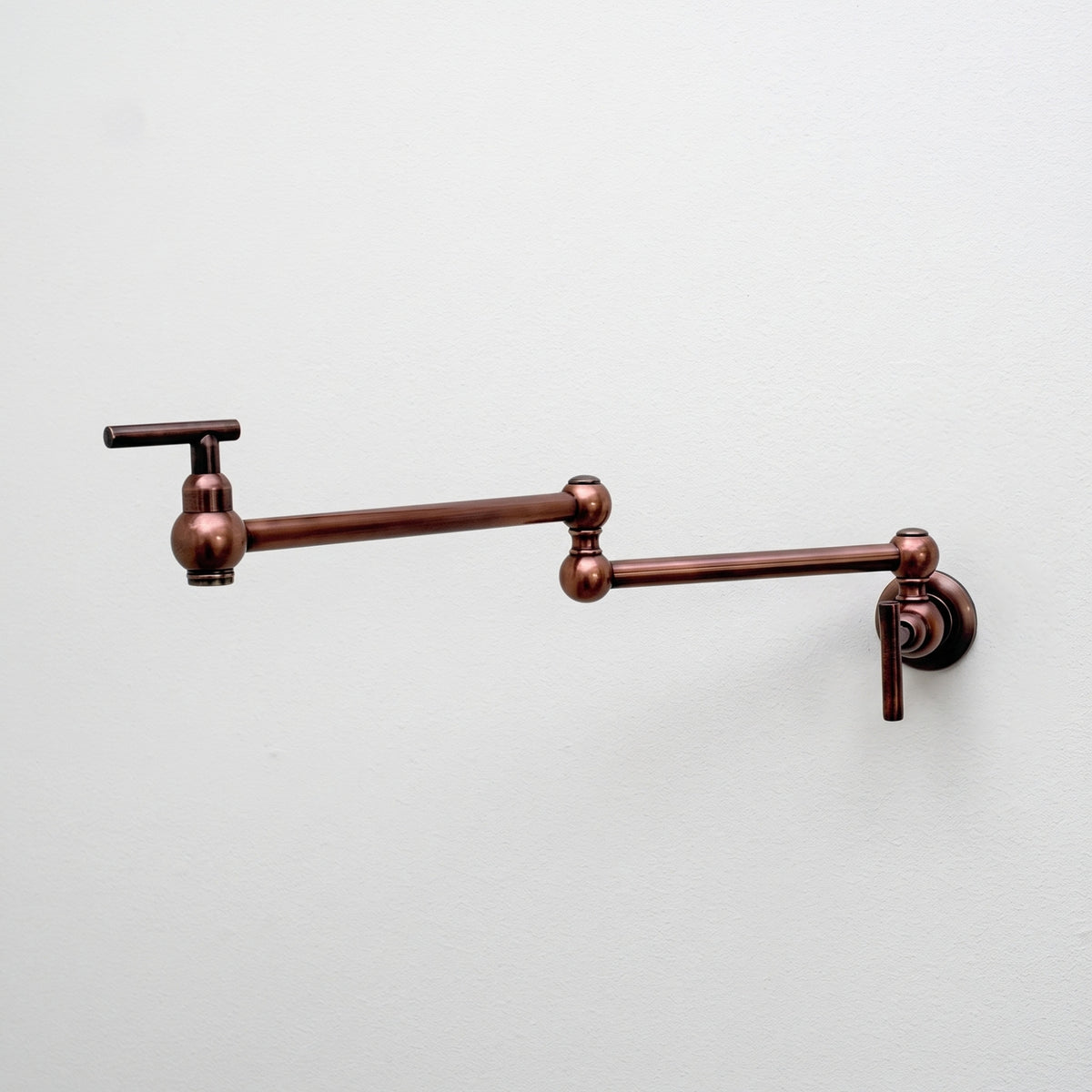 Antique Copper Wall-Mount Pot Filler with Lever Handles