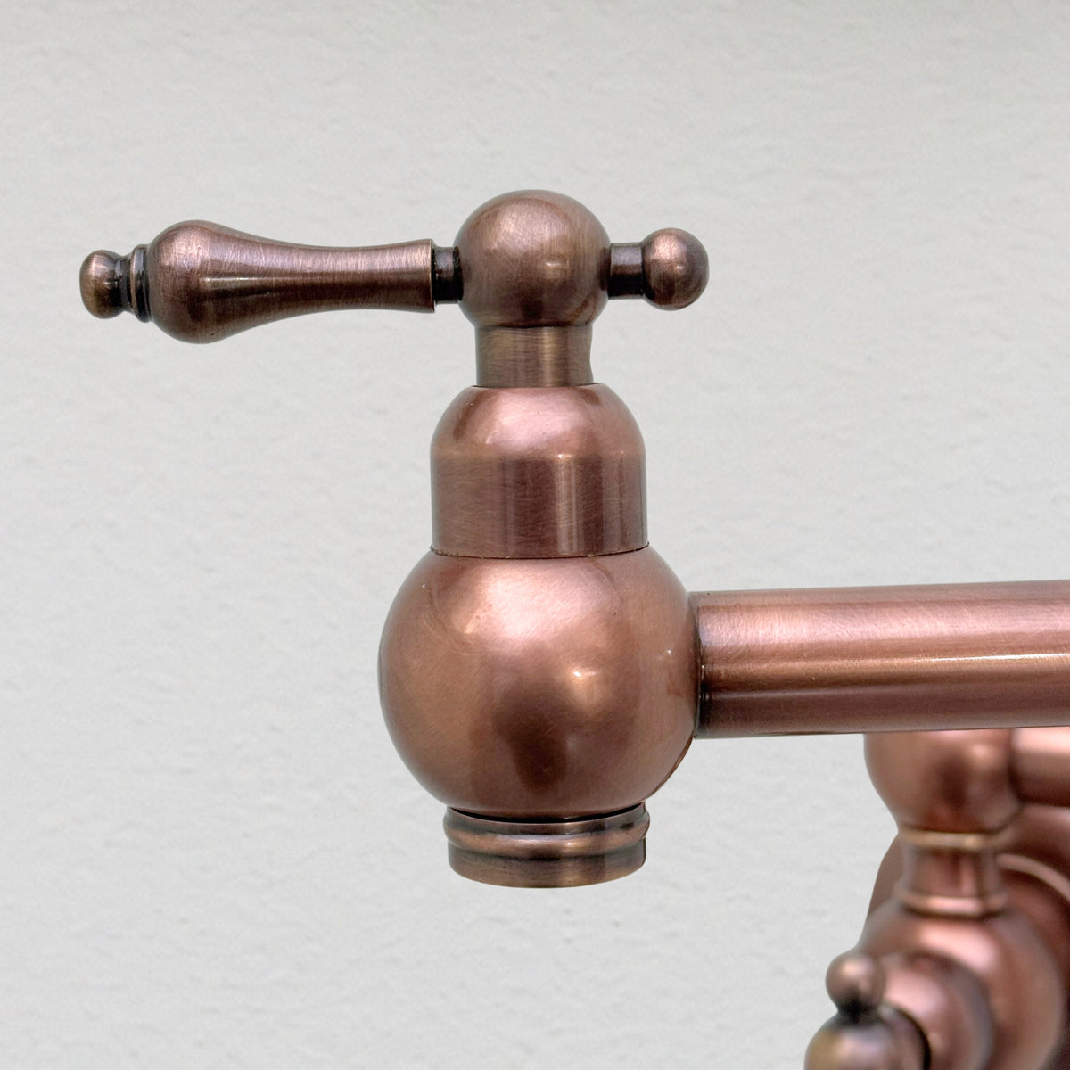 Antique Copper Wall-Mount Pot Filler with Lever Handles