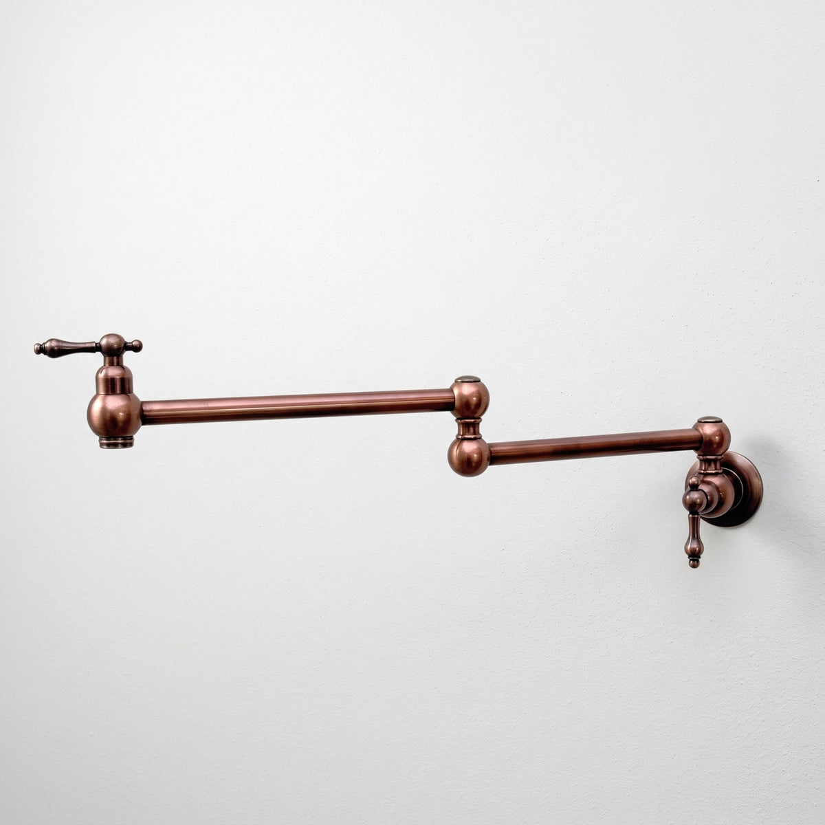 Antique Copper Wall-Mount Pot Filler with Lever Handles