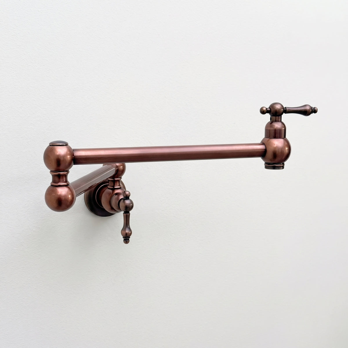 Antique Copper Wall-Mount Pot Filler with Lever Handles