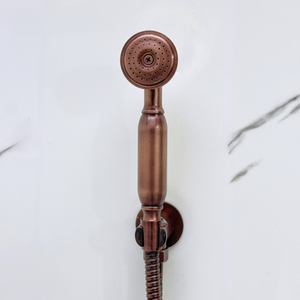 Antique Copper Square Rain Shower System with Handheld — Straight arm (ACCSS-017) — detail view 11