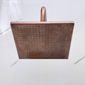 Antique Copper Square Rain Shower System with Handheld — Straight arm (ACCSS-017) — detail view 6