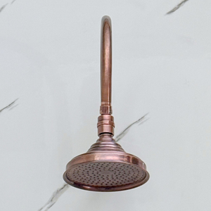 Antique Copper Adjustable Round Rain Shower System — Arcuate arm (ACCSS-003) — detail view 6