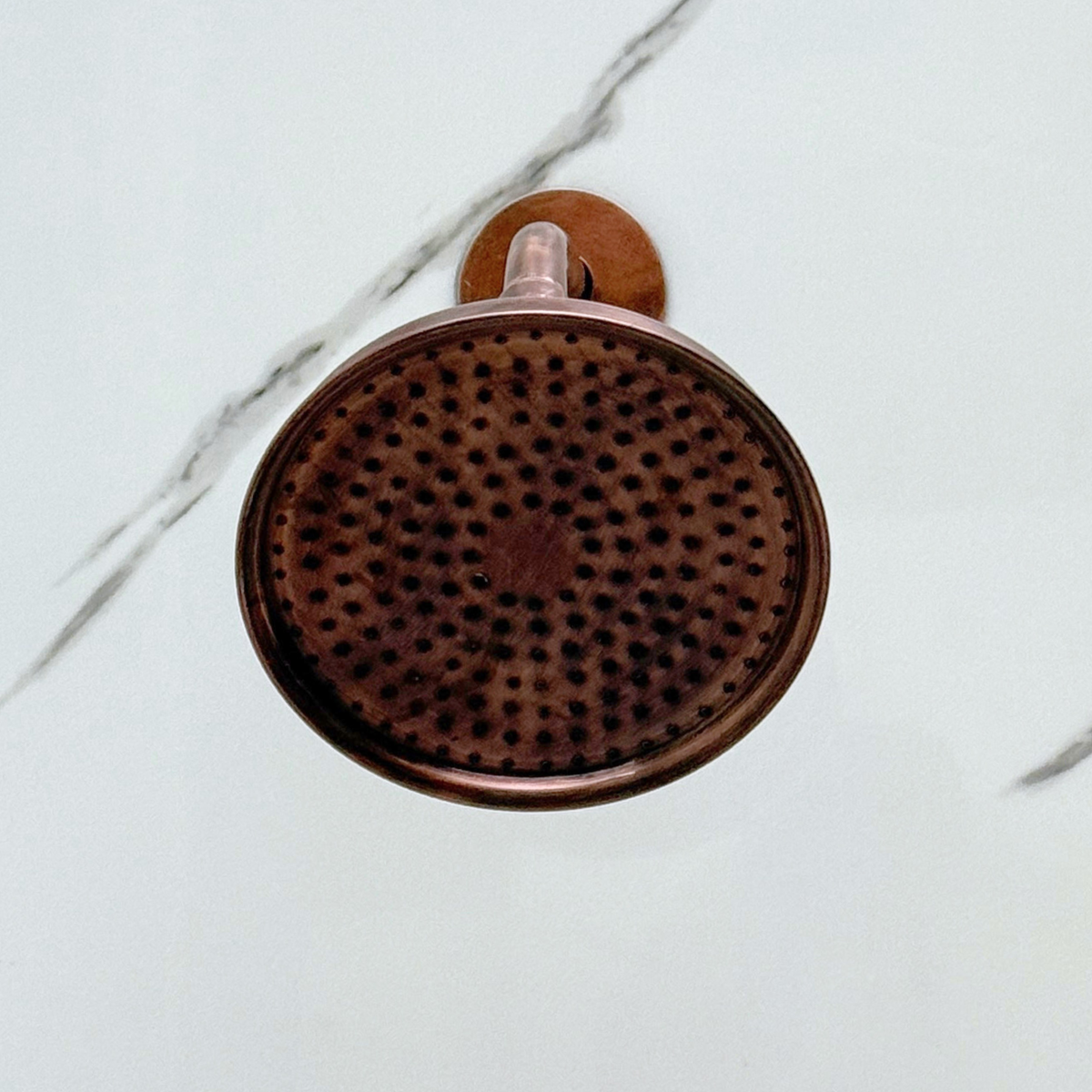 Antique Copper Adjustable Round Rain Shower System — Short arm (ACCSS-009) — detail view 6