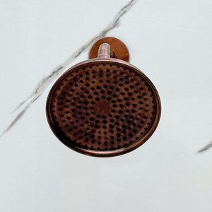 Antique Copper Adjustable Round Rain Shower System — Short arm (ACCSS-009) — detail view 6