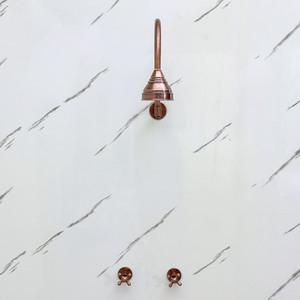Antique Copper Round Rain Shower System — Arcuate arm (ACCSS-002) — detail view 5