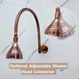 Antique Copper Round Rain Shower System — Arcuate arm (ACCSS-002) — detail view 6