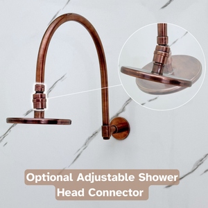 Antique Copper Flat Round Rain Shower System — Arcuate arm (ACCSS-001) — detail view 7