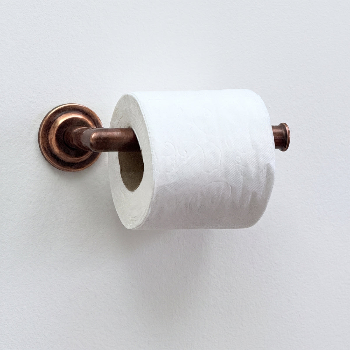 Antique Copper Wall Mount Toilet Paper Holder, Solid Copper Toilet Roll Holder
