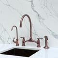 Antique Copper Bridge Kitchen Faucet with Lever Handles – Pembroke