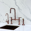 Antique Copper Classic Bridge Kitchen Faucet with Lever Handles – Grosvenor