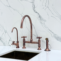 Antique Copper Bridge Kitchen Faucet with Cross Handles – Regent