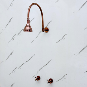 Antique Copper Round Rain Shower System — Arcuate arm (ACCSS-002) — detail view 2