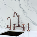 Antique Copper Victorian Bridge Kitchen Faucet with Cross Handles – Somerset