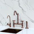 Antique Copper Victorian Bridge Kitchen Faucet with Cross Handles – Tavistock