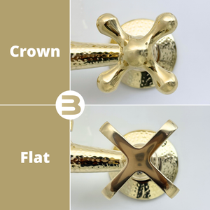 7" Hammered unlacquered brass wall faucet, 6" spread with cross handles – alternate view 8