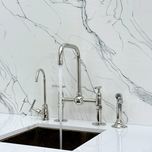 Polished Nickel Classic Bridge Kitchen Faucet with Lever Handles – Kensington – alternate view 5
