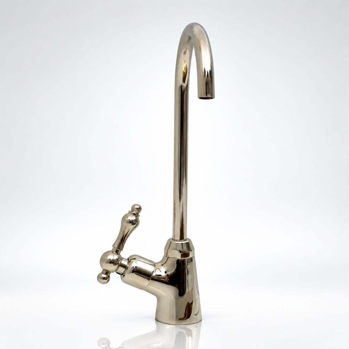 Polished Nickel Cold Water Faucet with Lever Handle, 10-Inch Height