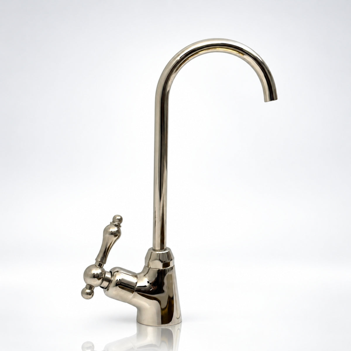 Polished Nickel Cold Water Faucet with Lever Handle, 10-Inch Height