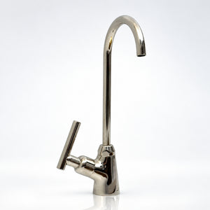 Polished Nickel Cold Water Faucet with Lever Handle, 10-Inch Height